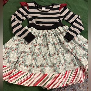 Striped and Festive Kids Casual Dress size 4.
